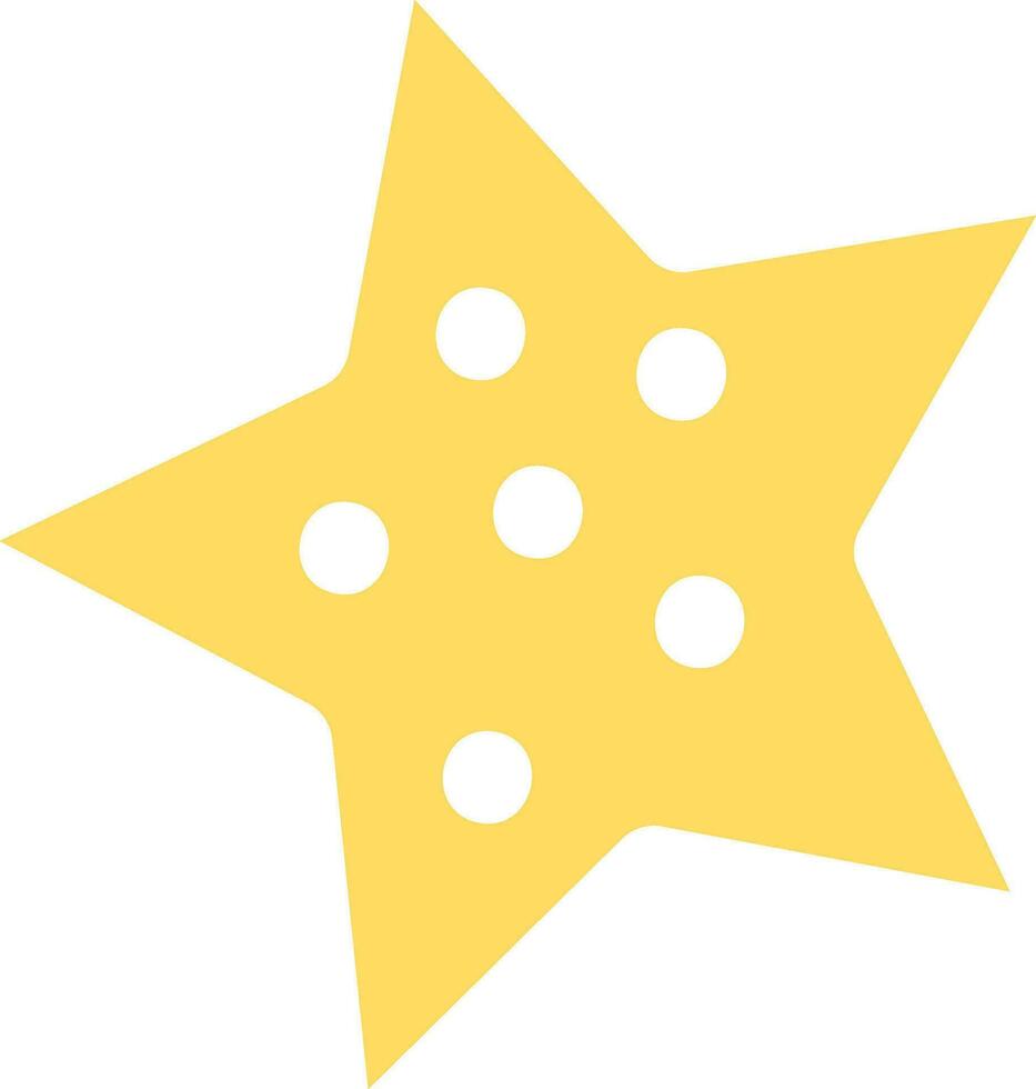 Silhouette of Yellow Toy Star Dotted Ornament vector