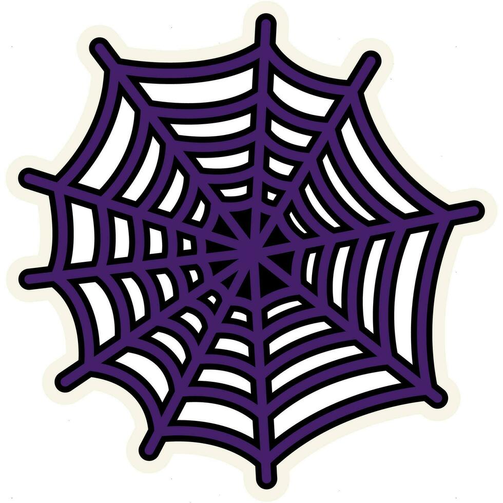 Halloween Stroked Sticky Web Sticker vector