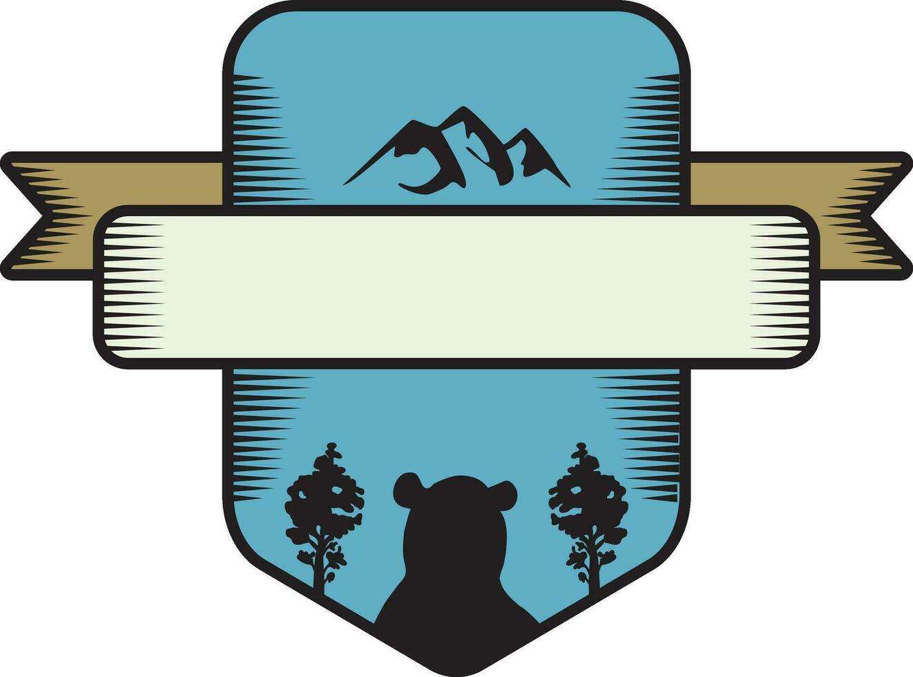 antiguo Moda estilo oso en montaña emblema logotipo vector