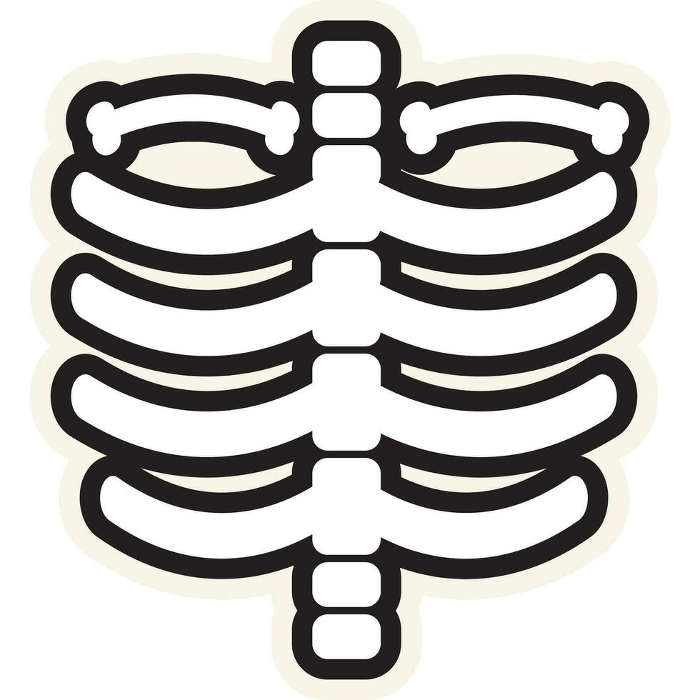 Halloween Stroked Chest With Ribs Sticker vector