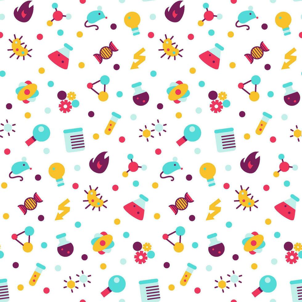 Chemical Lab Tests Icons Seamless Pattern vector