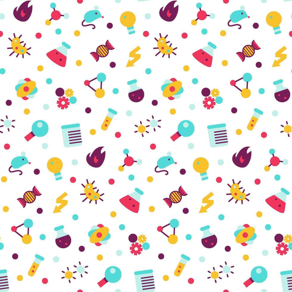 Chemical Lab Tests Icons Seamless Pattern vector