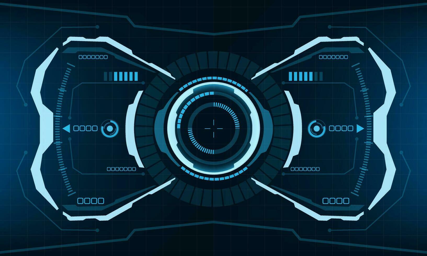 HUD sci-fi interface screen view blue geometric design virtual reality futuristic technology creative display vector