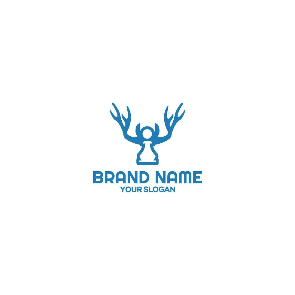 Pawn Antlers or Pion Antlers Logo Design vector