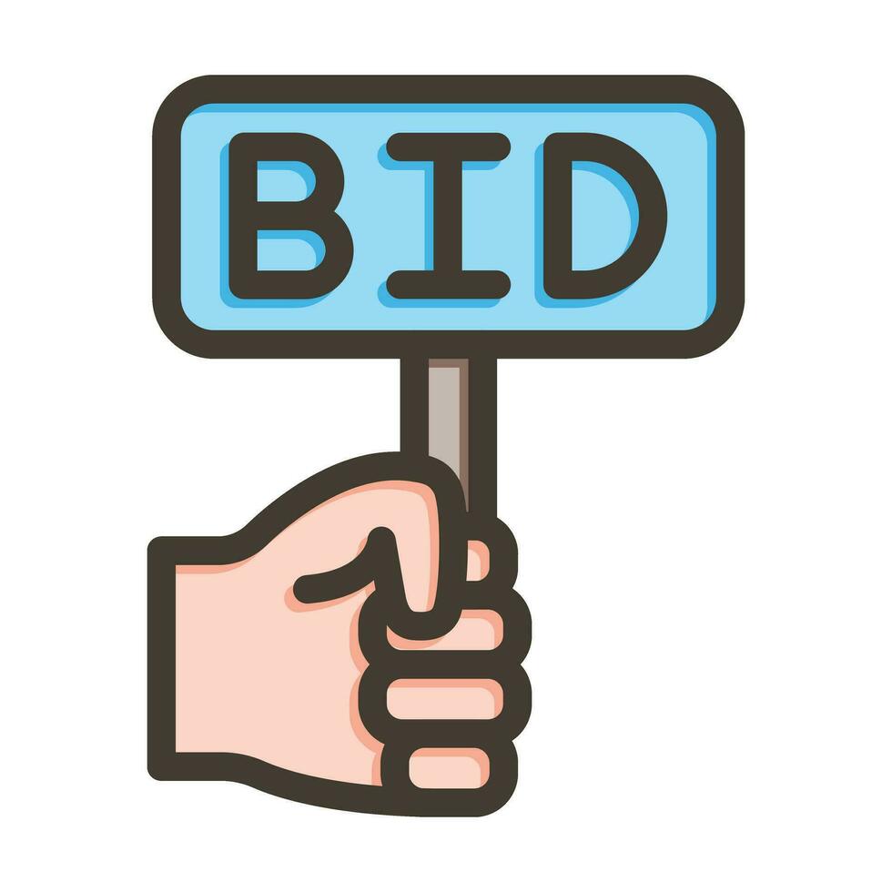 Bid Vector Thick Line Filled Colors Icon For Personal And Commercial Use.