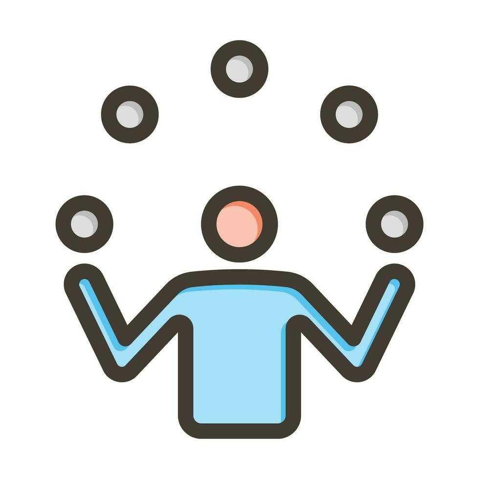 Juggling Ball Vector Thick Line Filled Colors Icon For Personal And Commercial Use.