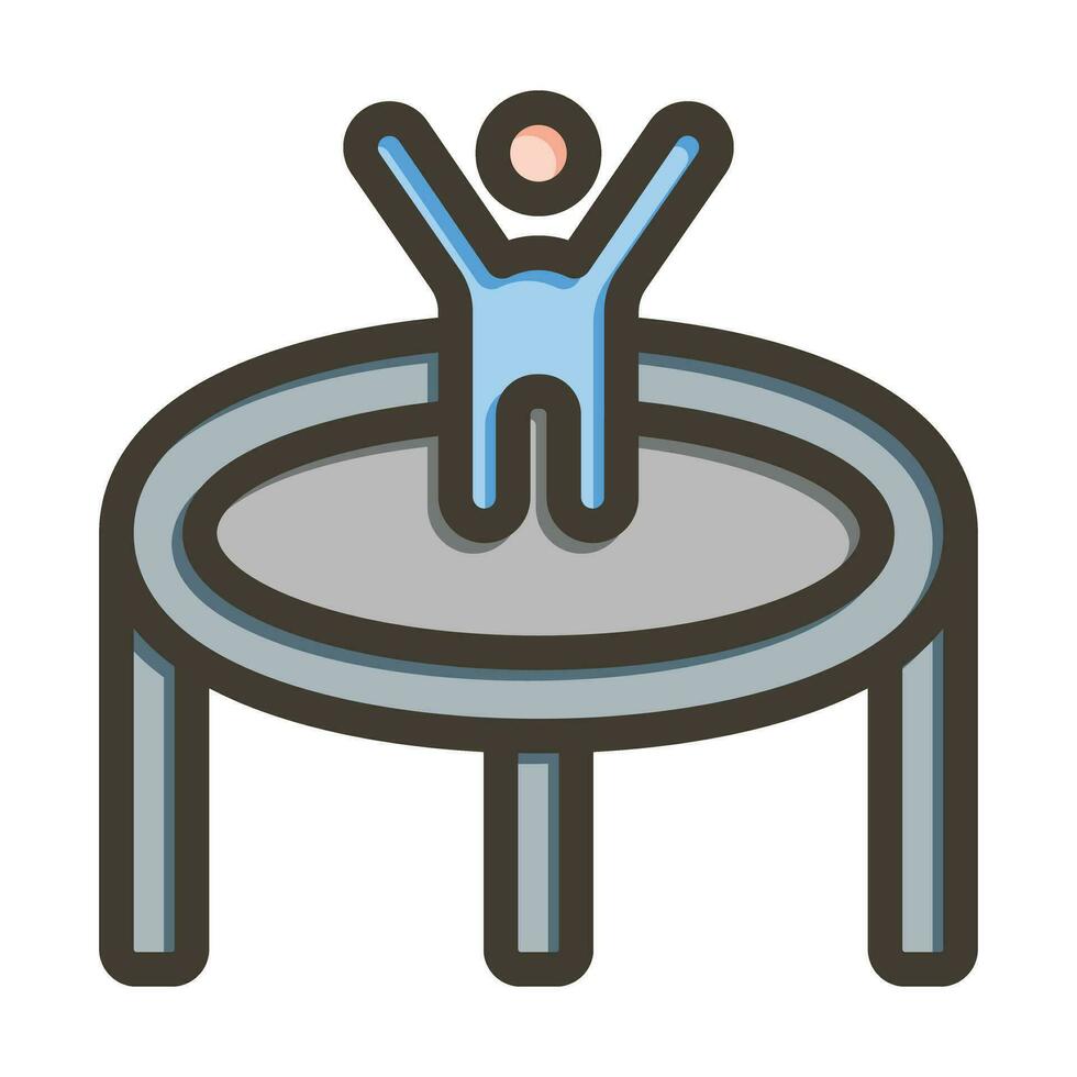 Trampoline Vector Thick Line Filled Colors Icon For Personal And Commercial Use.