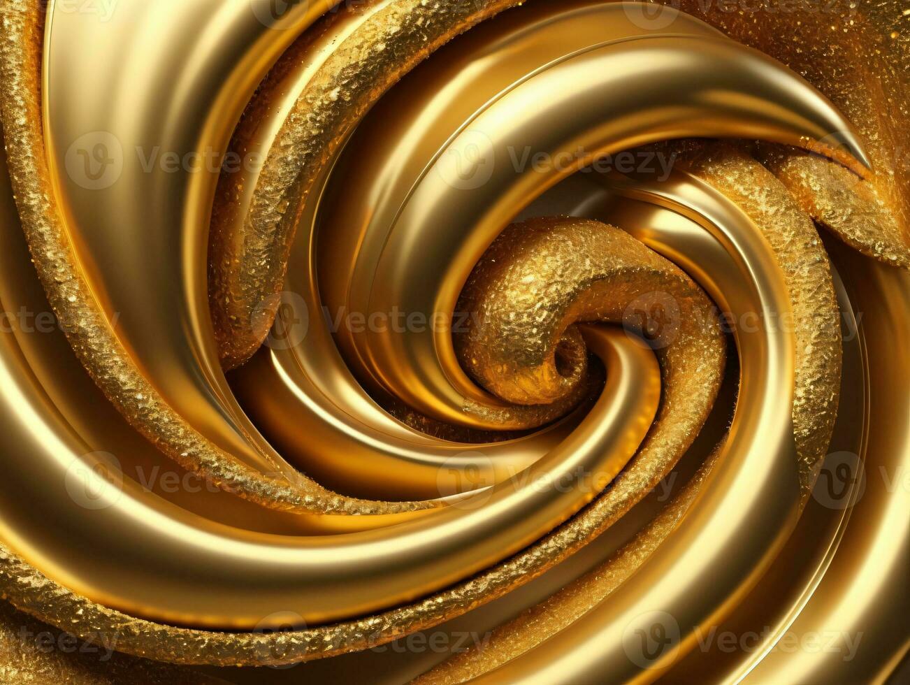 A Close Up View Of A Gold Swirl. AI Generated photo