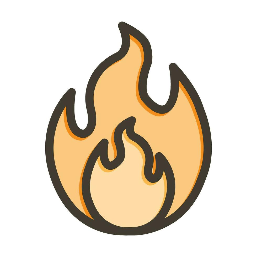 Fire Vector Thick Line Filled Colors Icon For Personal And Commercial Use.