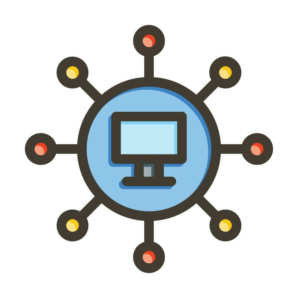 Network Vector Thick Line Filled Colors Icon For Personal And Commercial Use.