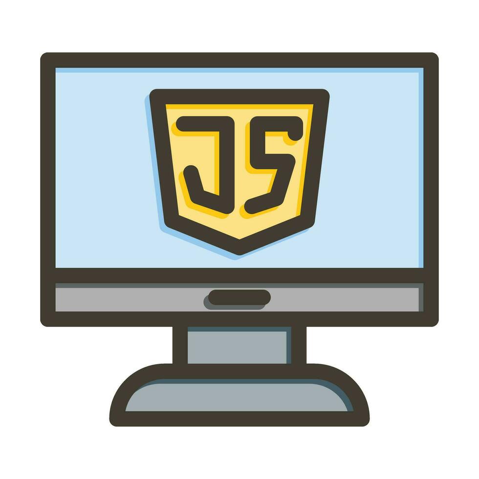 Javascript Vector Thick Line Filled Colors Icon For Personal And Commercial Use.