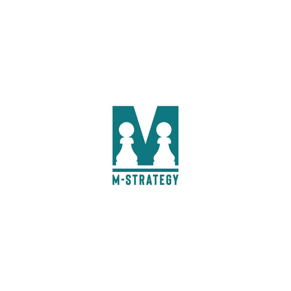 M Pawn or M Pion Logo Design vector