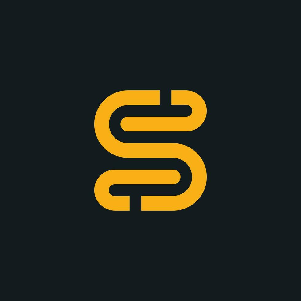 initial letter S or SS minimal abstract and lineart logo icon vector