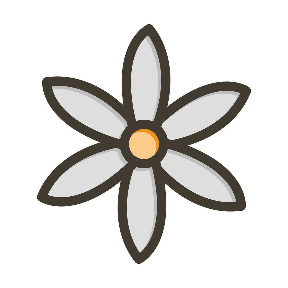 Jasmine Vector Thick Line Filled Colors Icon For Personal And Commercial Use.