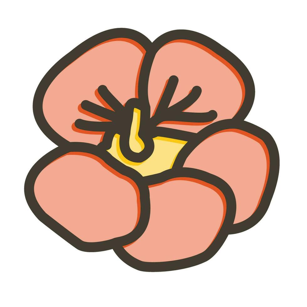 Nasturtium Vector Thick Line Filled Colors Icon For Personal And Commercial Use.