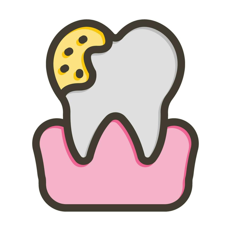 Cavity Vector Thick Line Filled Colors Icon For Personal And Commercial Use.