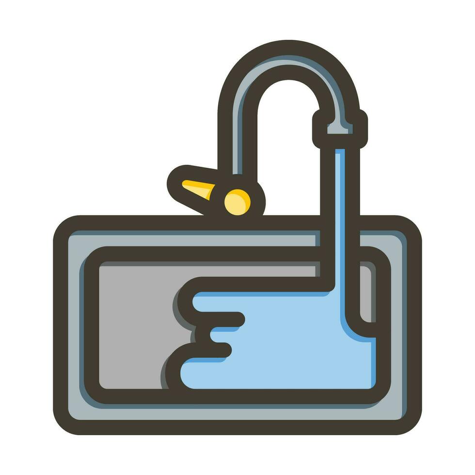 Sink Vector Thick Line Filled Colors Icon For Personal And Commercial Use.