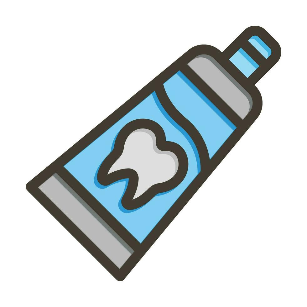 Toothpaste Vector Thick Line Filled Colors Icon For Personal And Commercial Use.