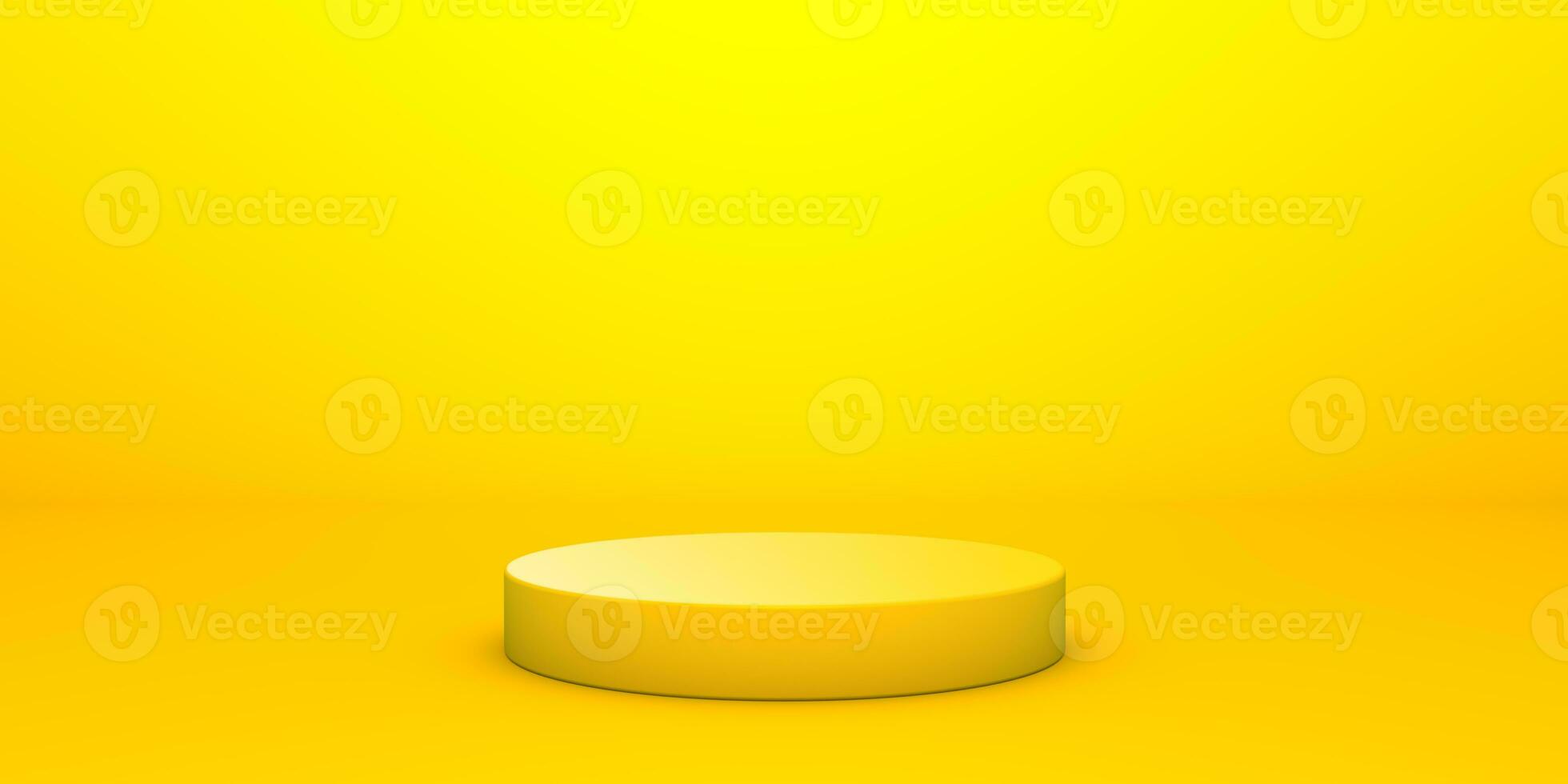 Yellow 3d background product display podium scene with modern and minimalist platform. 3d render background with podium. product display stand. 3d stage showcase on pedestal. photo