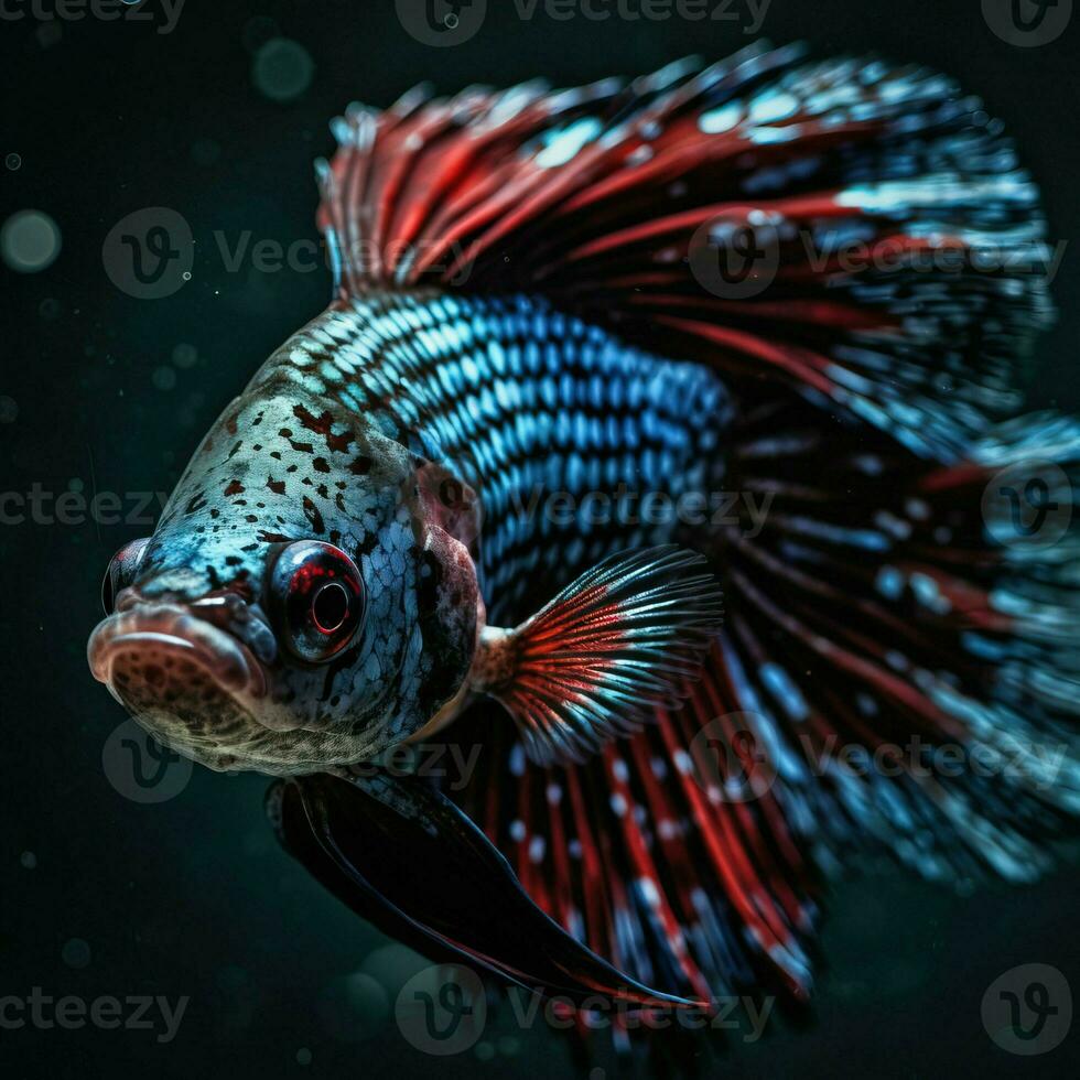 Photograph of a betta fish in aquarium generated by AI photo