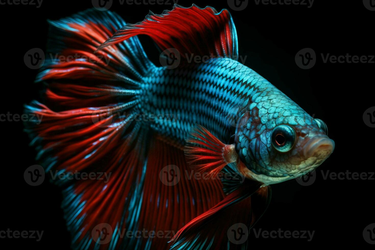 Photograph of a betta fish in aquarium generated by AI photo