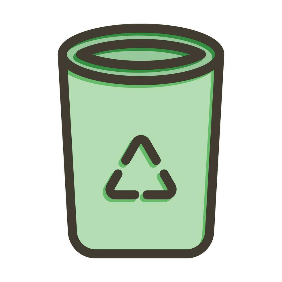 Recycling Bin Vector Thick Line Filled Colors Icon For Personal And Commercial Use.