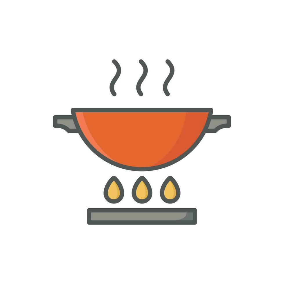 frying pan icon vector design template in white background