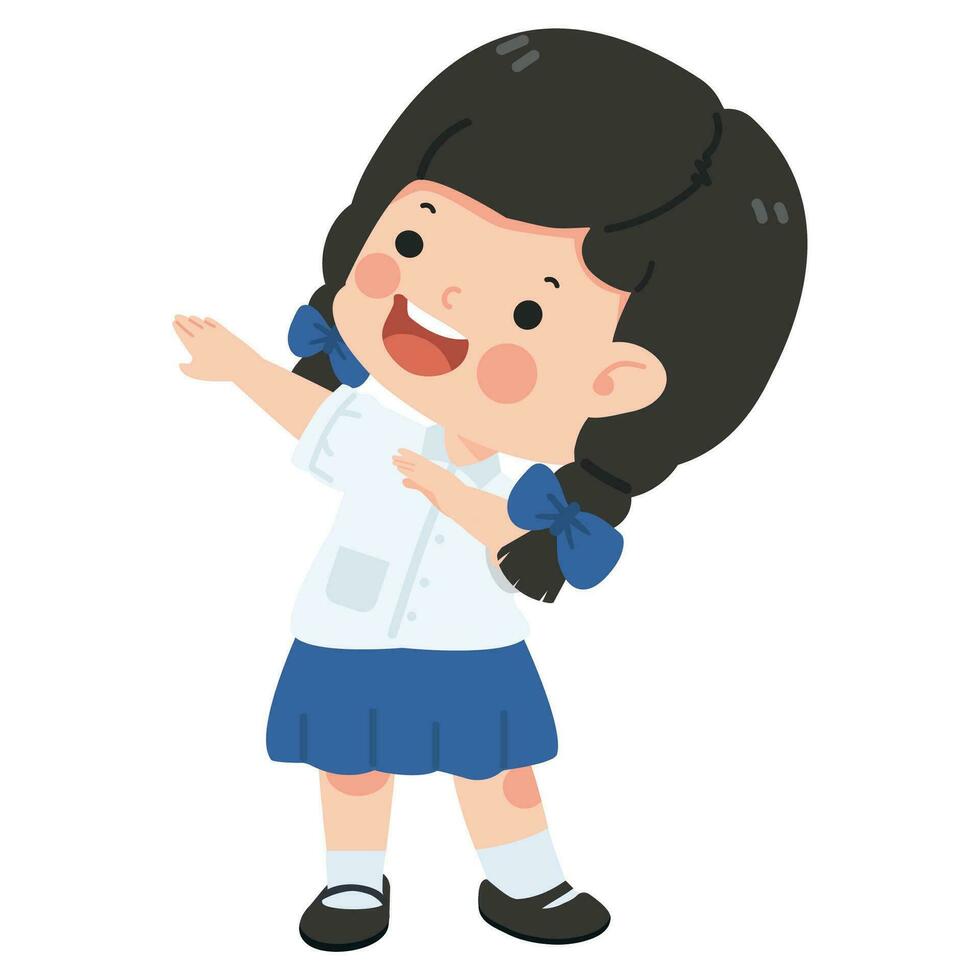 Cute girl student Dabbing Dance vector