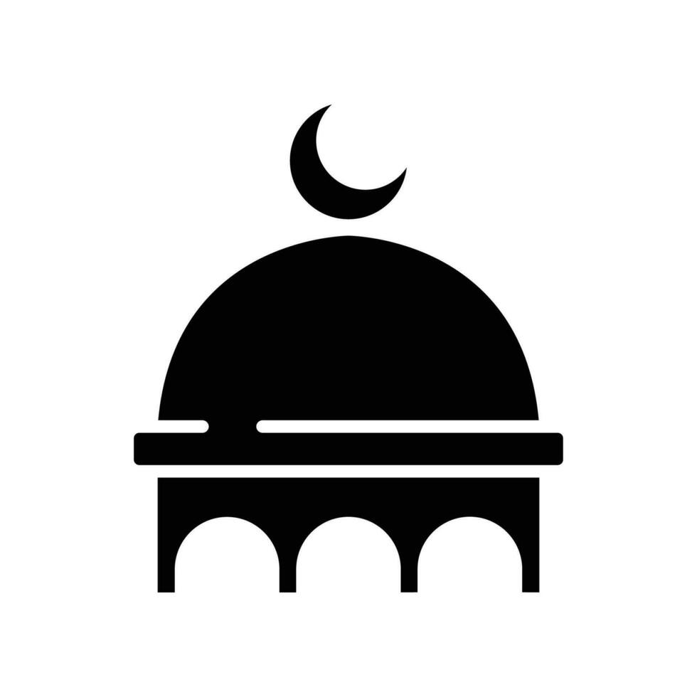 Muslim mosque domes icon. islamic worship place, islam prayer room for Religion and Ramadan symbol for web mobile. Moslem Praying Glyph style Vector illustration Design on white background EPS 10