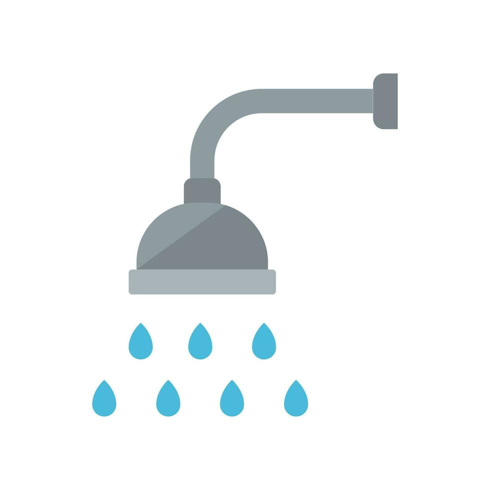 Shower icon. Showerheads simple with water drops, shower head, Bathroom, Bath time sign  for your web site and mobile apps. flat style. Vector illustration design on white background. EPS 10