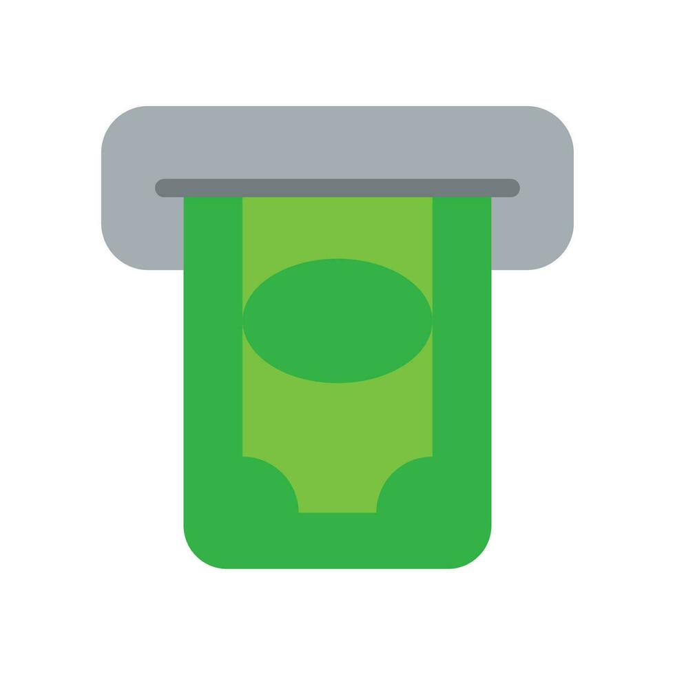 Money from atm icon, desposit, isolated, flat style. Insert credit card. Shopping sign. Bank card slot finance automated teller machine symbol. Vector illustration design on white background. EPS 10