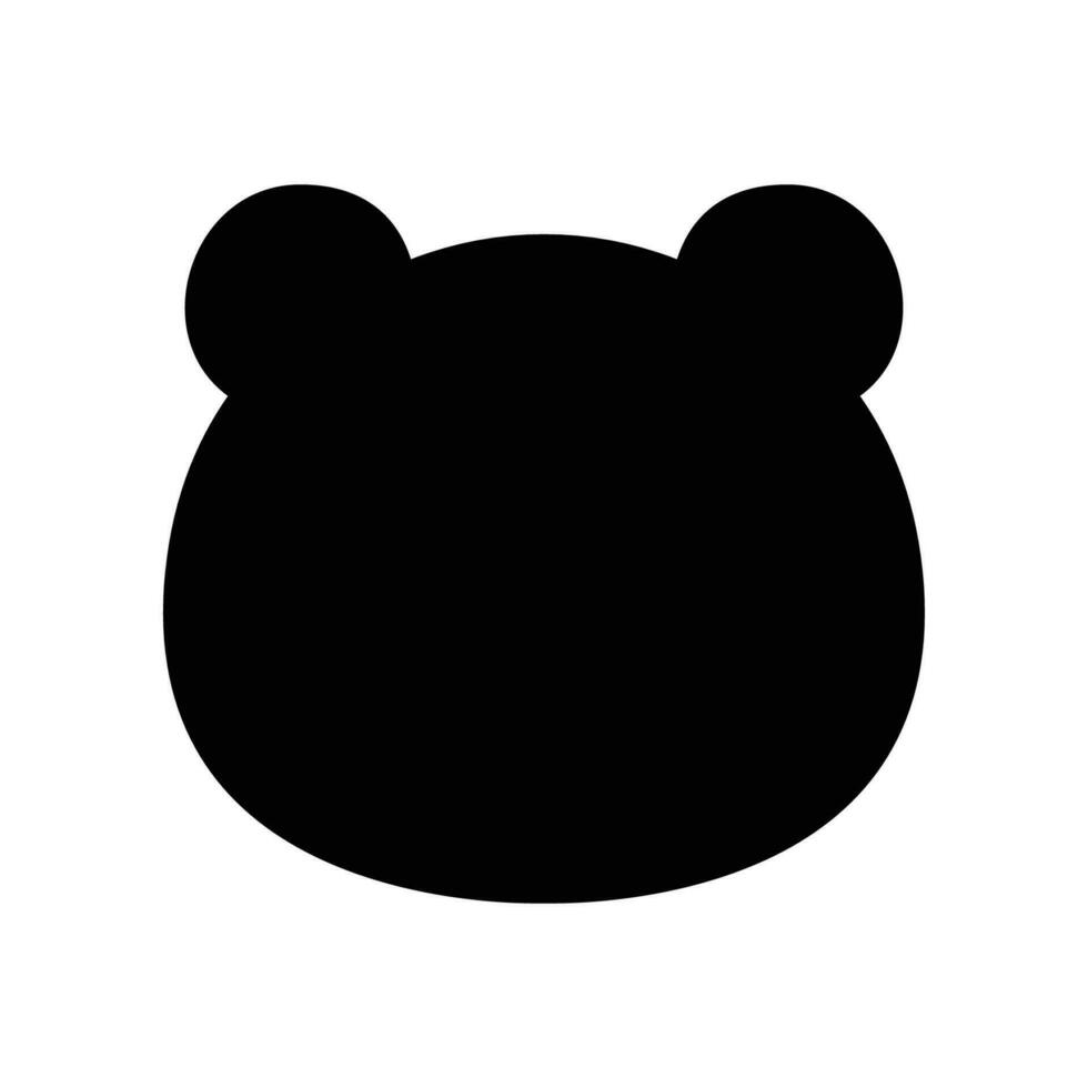 animal, bear head icon, shape, solid style. Teddy bear simple avatar character. Soft baby toy face logo for animal cat cartoon. Vector illustration. design on white background. EPS 10