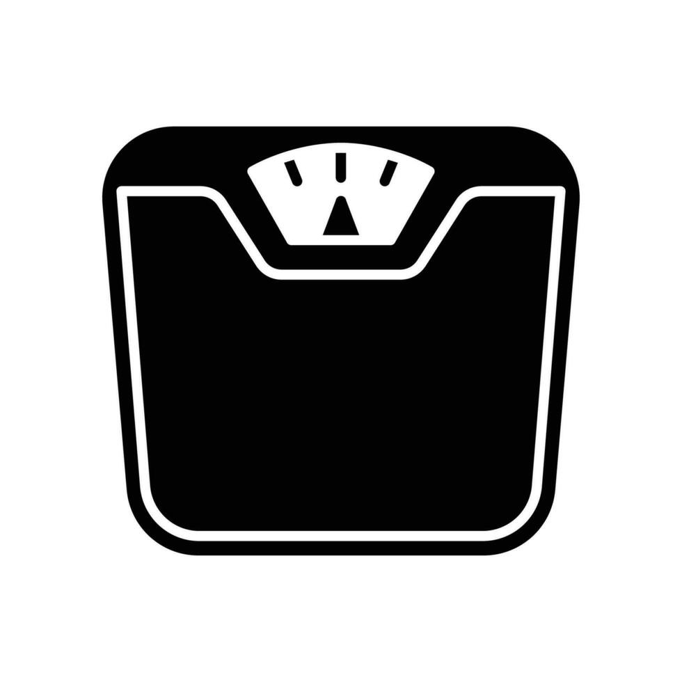 Weight scale icon. Bathroom scale for obesity control. Fat mass device machine logo for web and mobile symbol. Body dieting Solid style pictogram. Vector illustration design on white background EPS 10