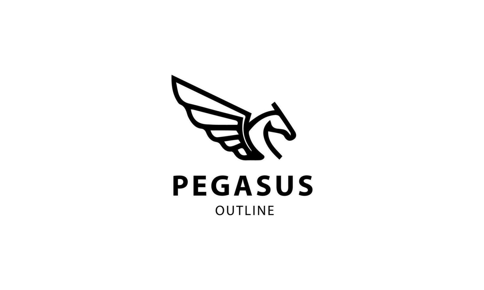 pegasus silhouette logo Free Vector