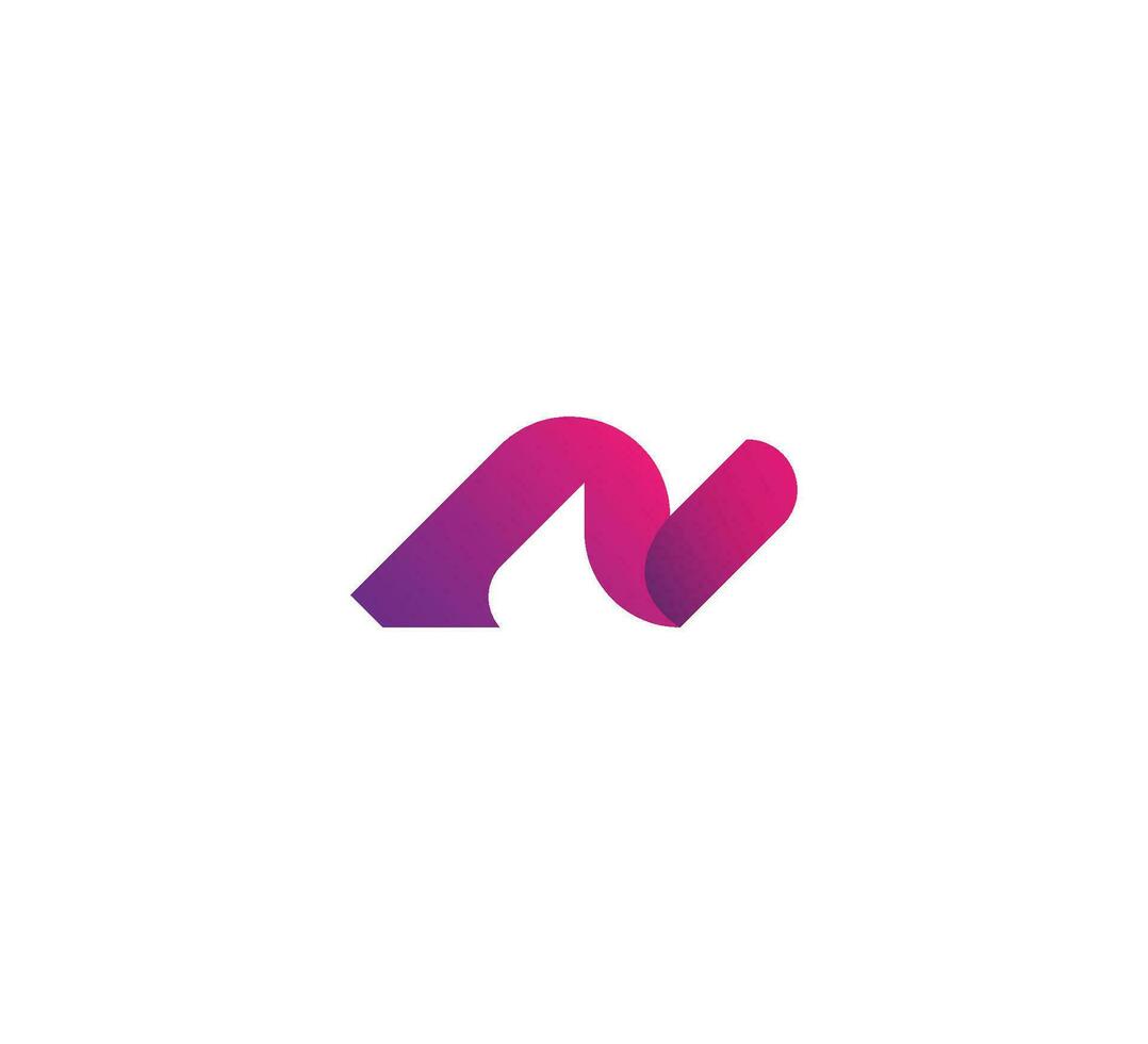 N letter mark modern logo design vector