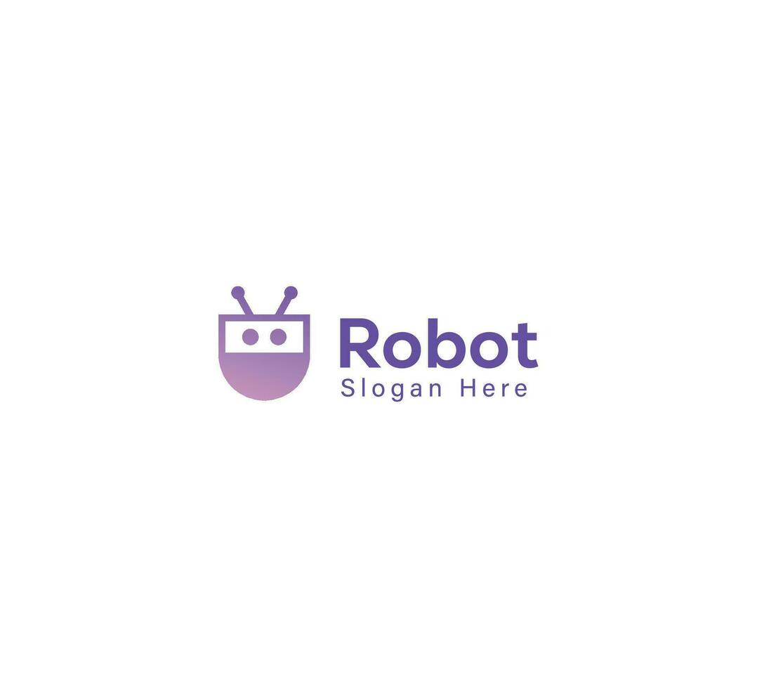 Robot modern logo design vector