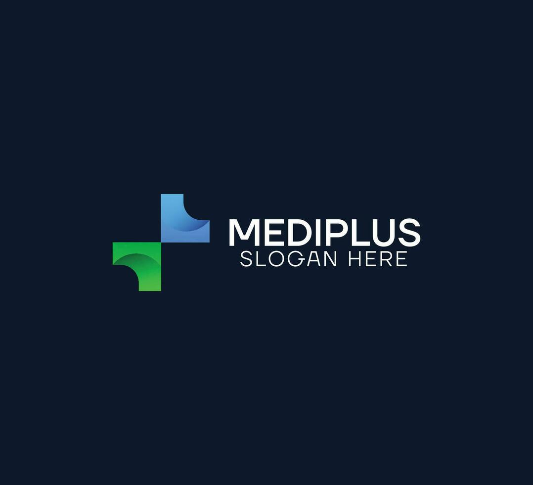 Mediplus logo design vector