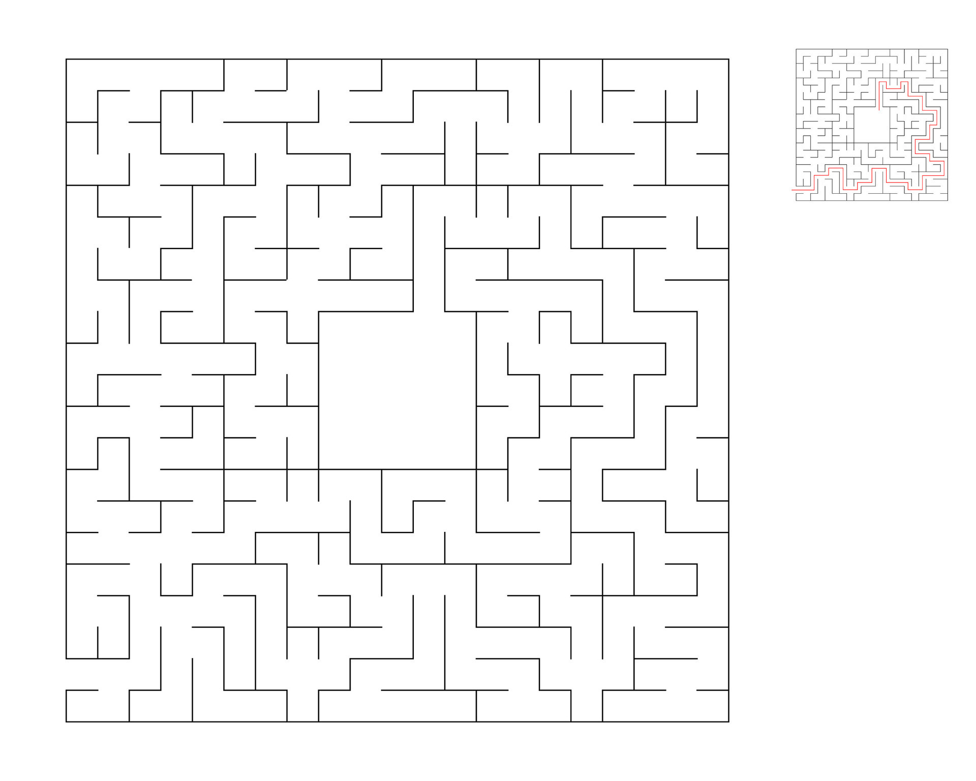 Square maze, logic game with labyrinths. maze game. A maze with answers