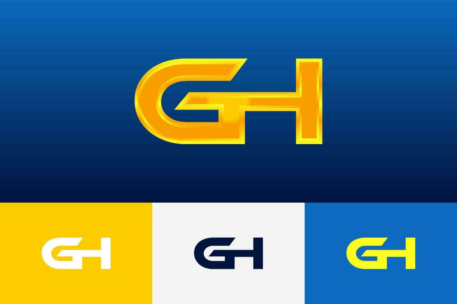 GH Initial Modern Logo Gradient Template for Business Identity vector