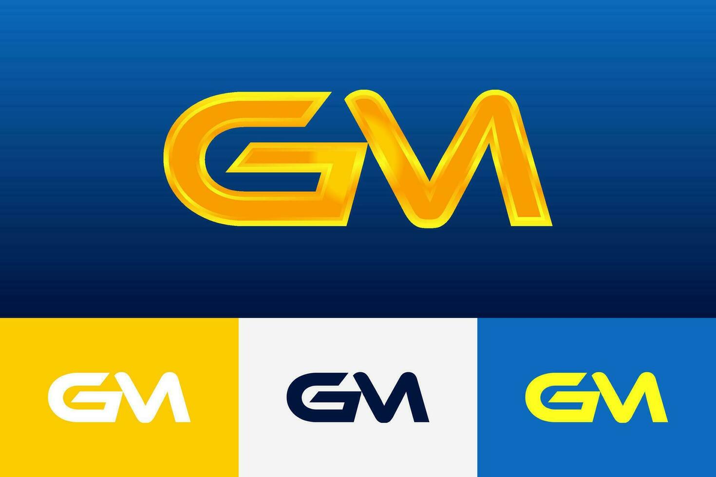 gm inicial moderno logo degradado modelo para negocio identidad vector