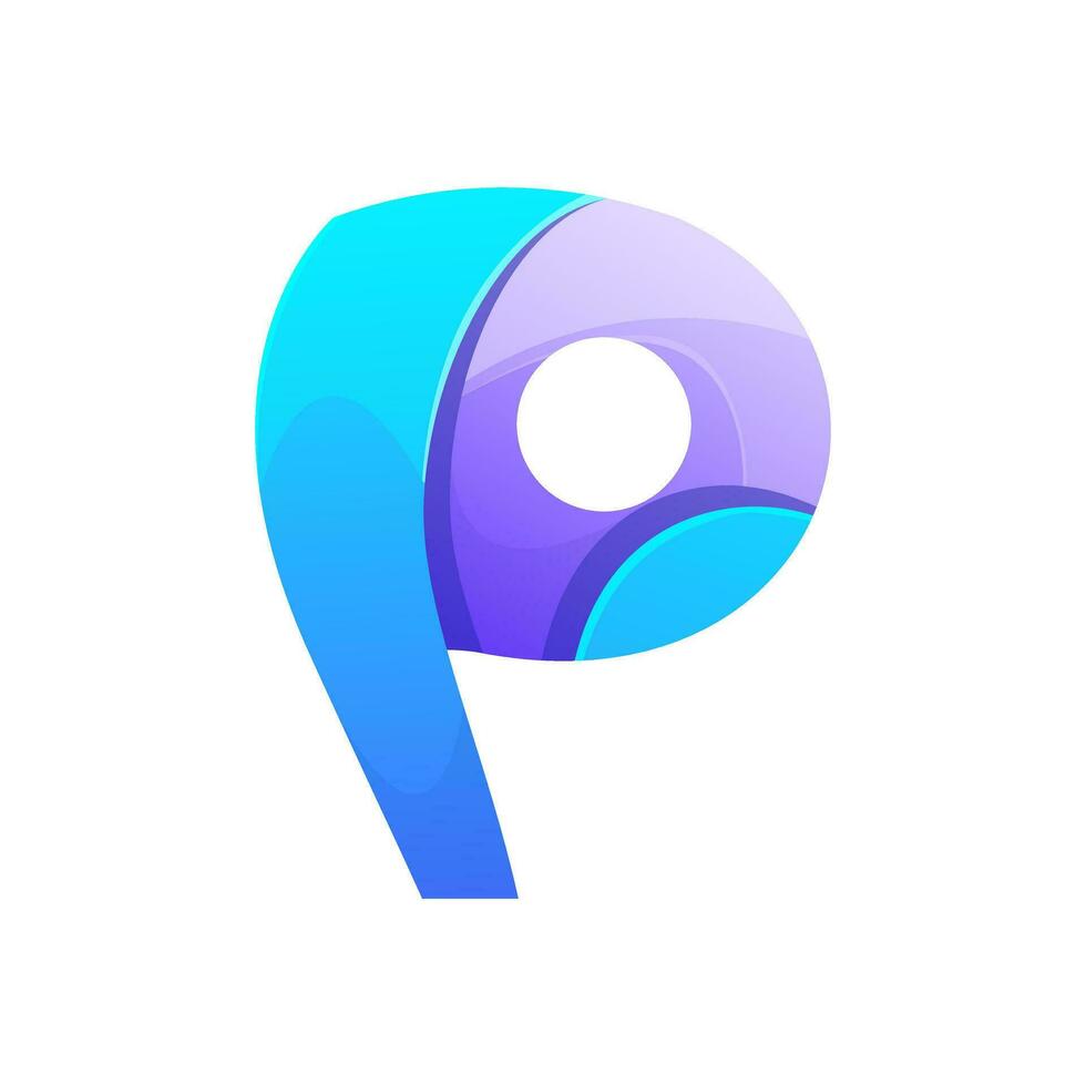 colorful letter p icon logo design vector