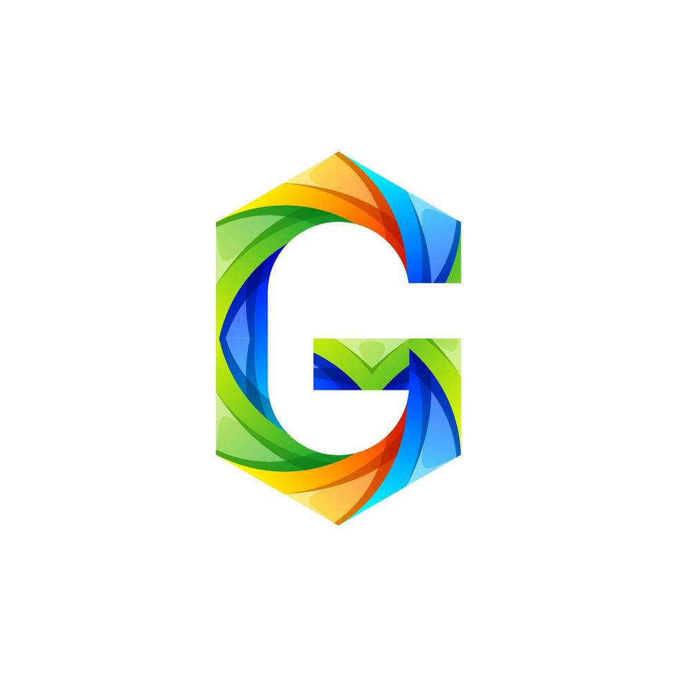 colorful letter G icon logo design vector