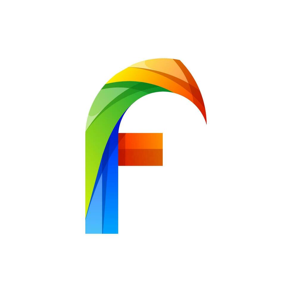 colorful letter f icon logo design vector