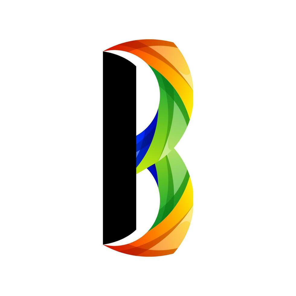 colorful letter B gradient icon logo design vector
