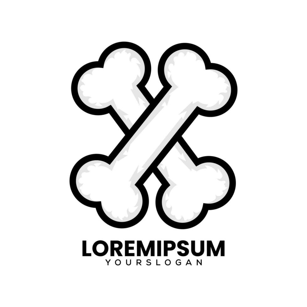 abstract bone icon logo design vector