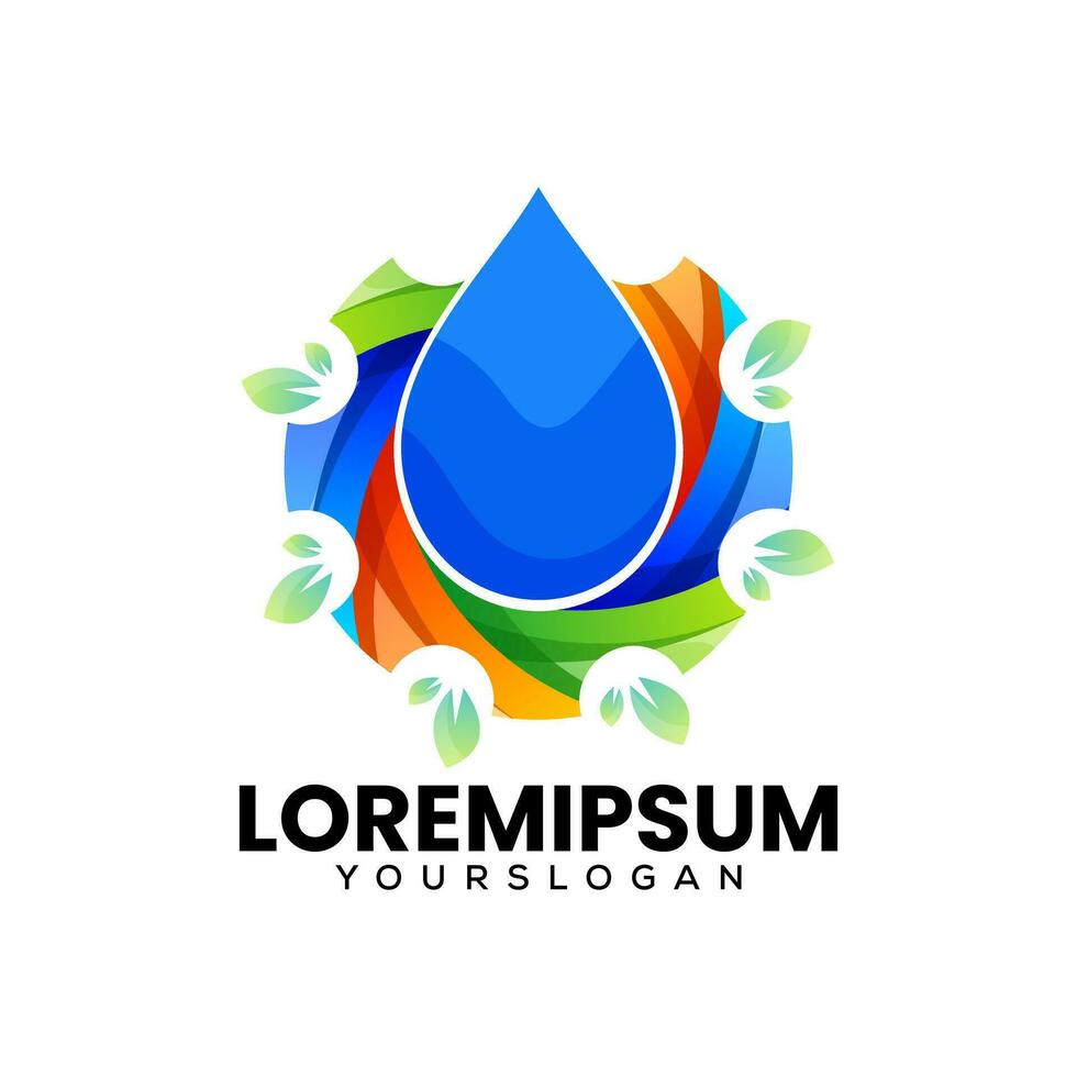 natural water development logo icon design vector