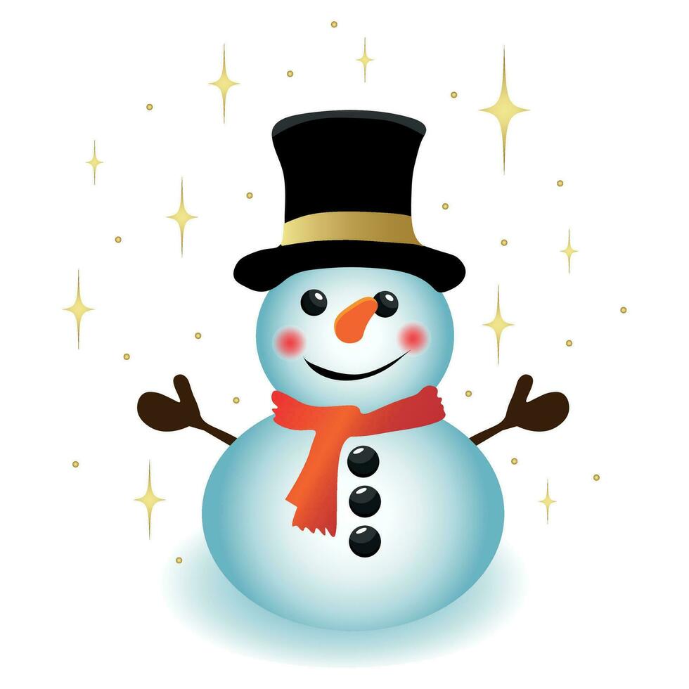 Snowman isolated on white background vector