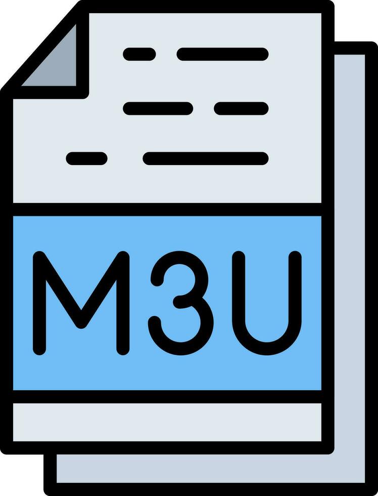 M3U File Format Vector Icon Design