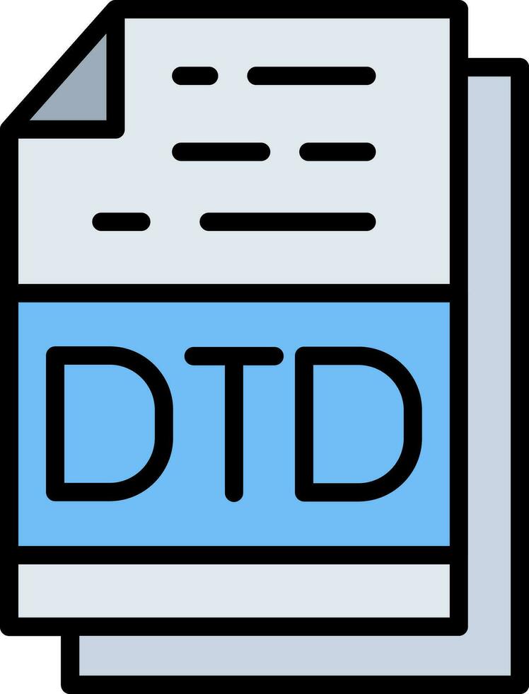 Dtd File Format Vector Icon Design