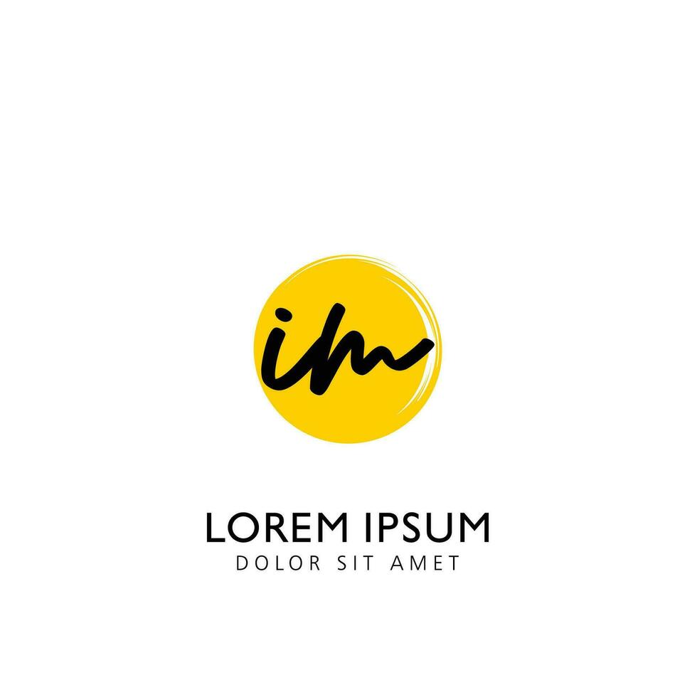 IM Initial Handwriting Circle Brush Template Design vector